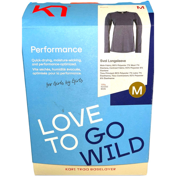 Kari Traa SVAL Performance Baselayer Shirt Top | Womens M, Moon Blue NEW - Picture 4 of 6